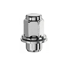 Гайка конус 12x1.25 с шайбой серебро